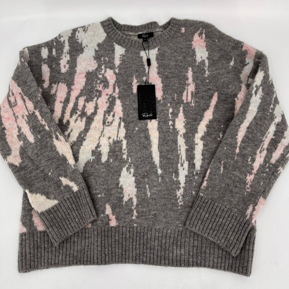 Rails Virgo Gray Tie Die Sweater Size S Crewneck Soft Knit Acrylic Wool Blend - Picture 2 of 9
